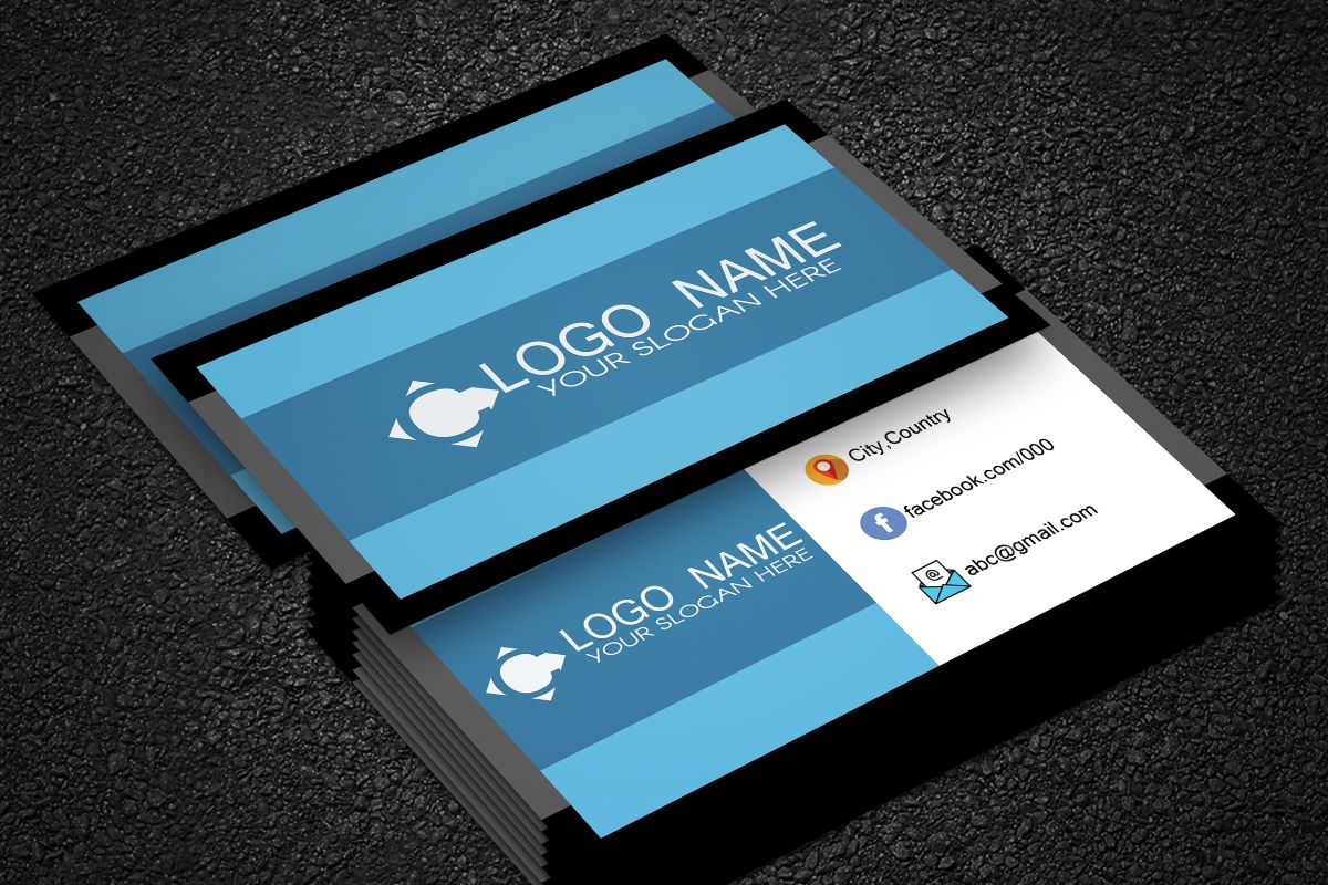 A business card showing social media profile example on it.