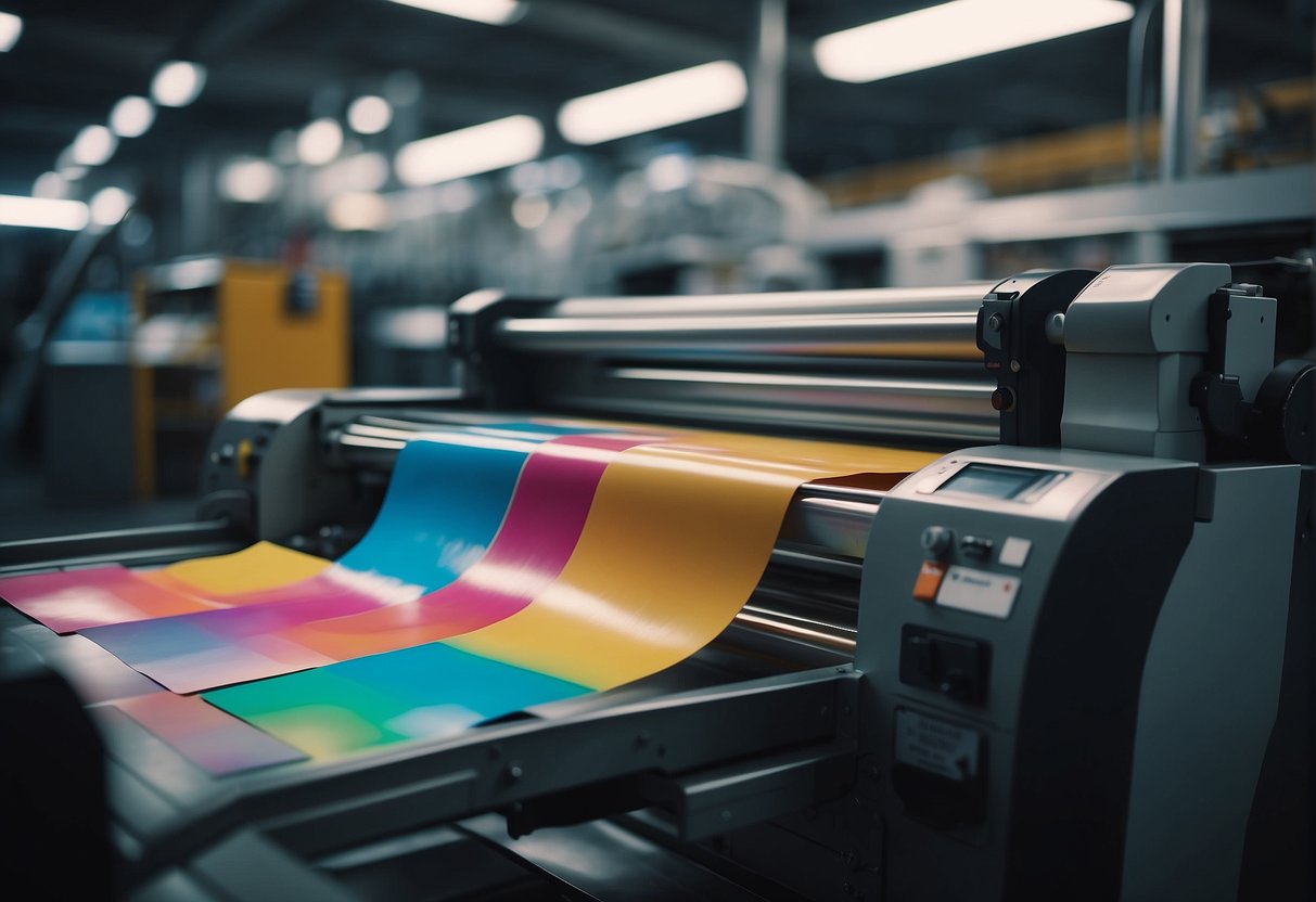 A printing area for flyers with colorful and high quality paper