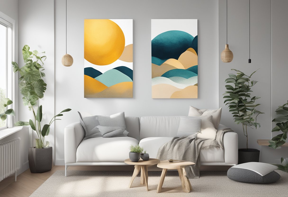 Two frames of acrylic prints on the wall