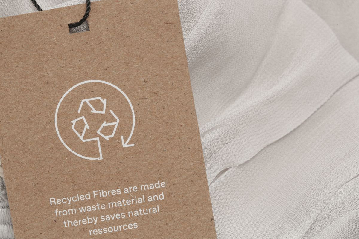 100 percent Recycle fabric along with label 