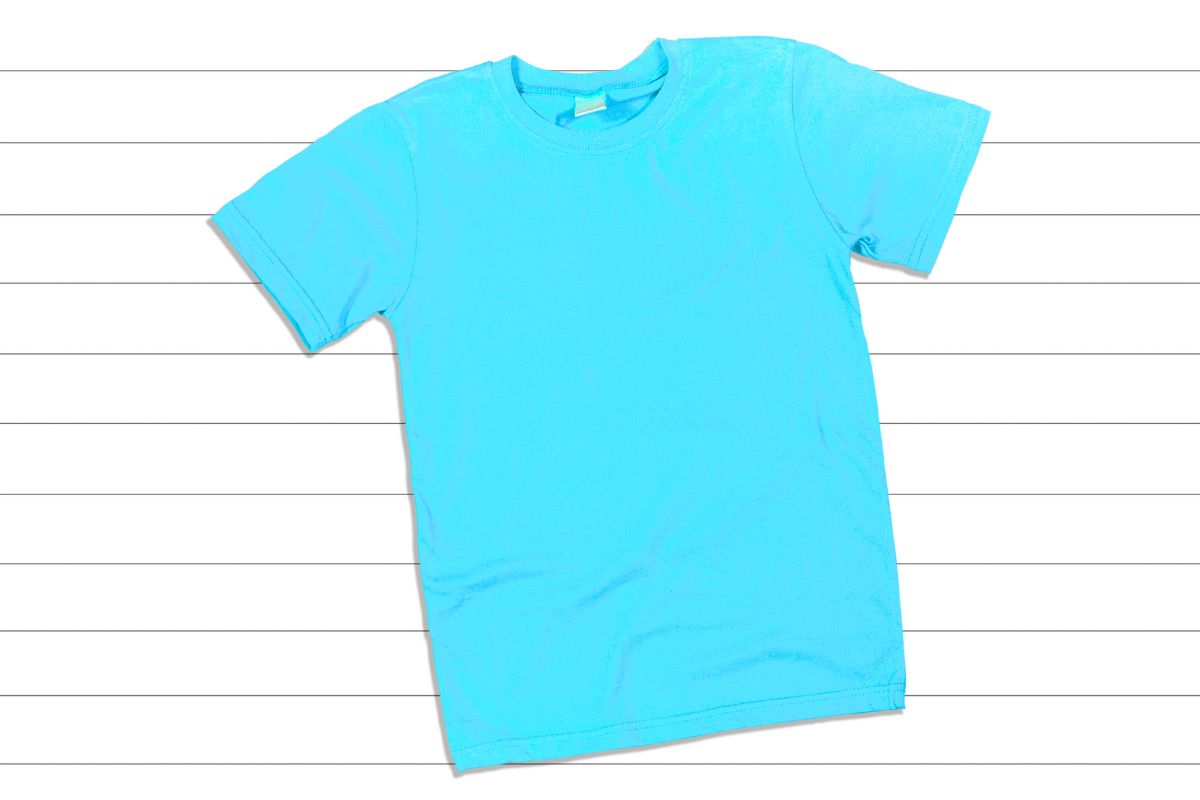 A blue colored 100 cotton t shirt used by both brands
