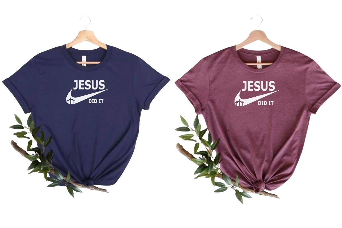 A nike idea being changed and customized to a jesus christ t shirt idea
