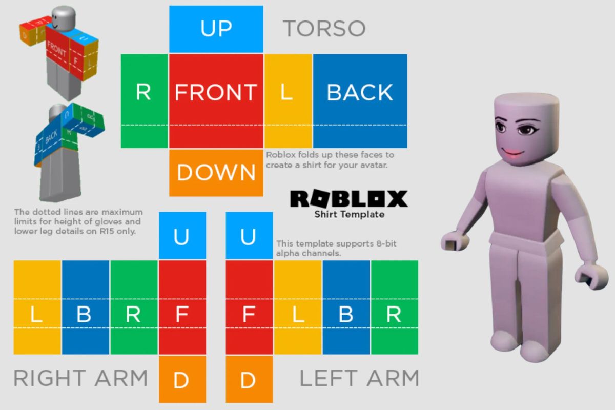 A roblox t shirt design template shown in the image