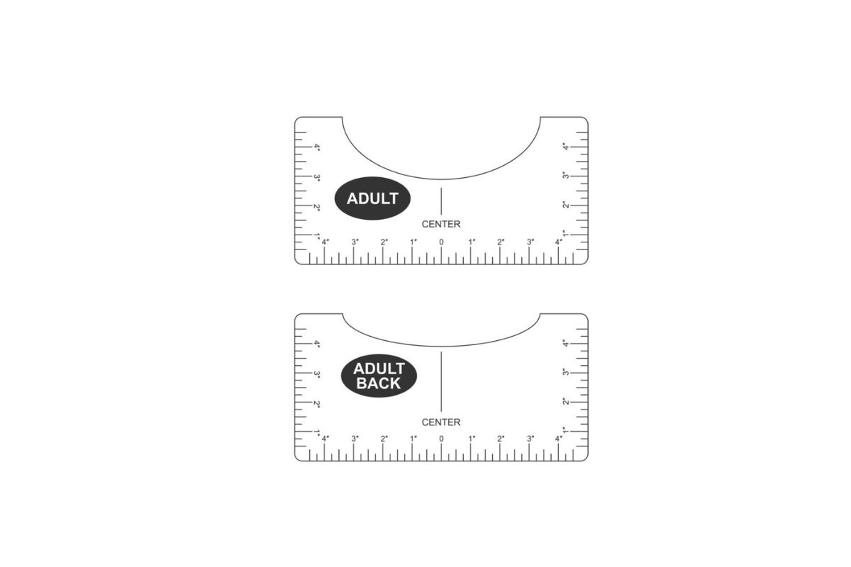 A t shirt scale for measurement and perfect placement of design on t shirt