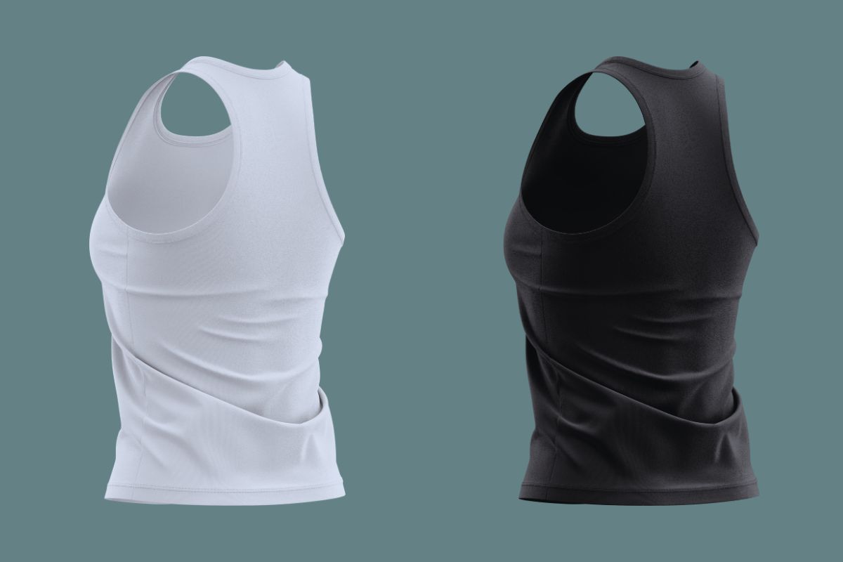 Black and white two racerback tank tops