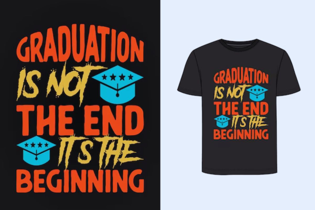 Graduation T Shirt in black color