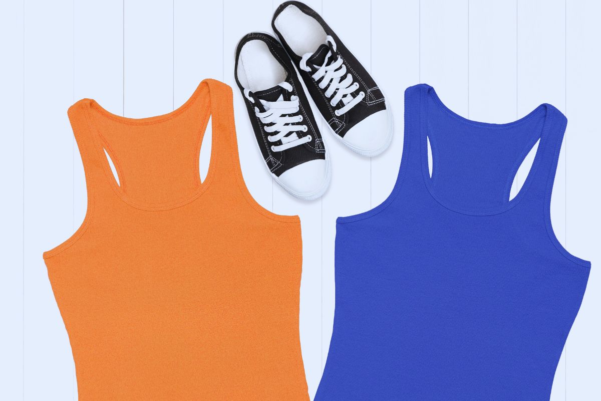 Racerback tank tops and shoes