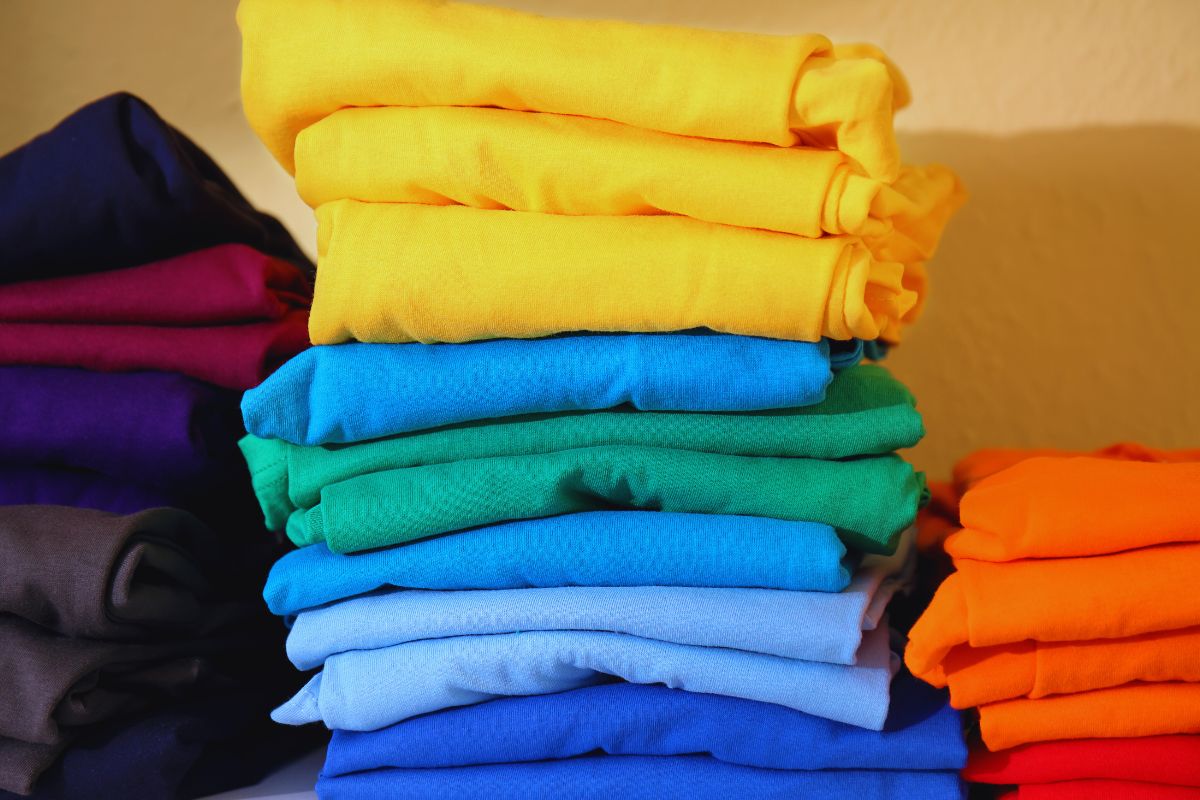 Layering with crew neck colourful t shirts