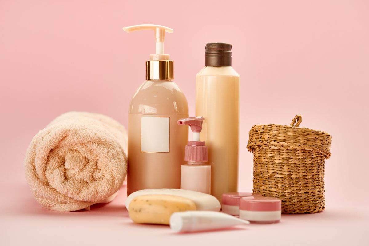 A collection of skin care products for nurses kept with each other