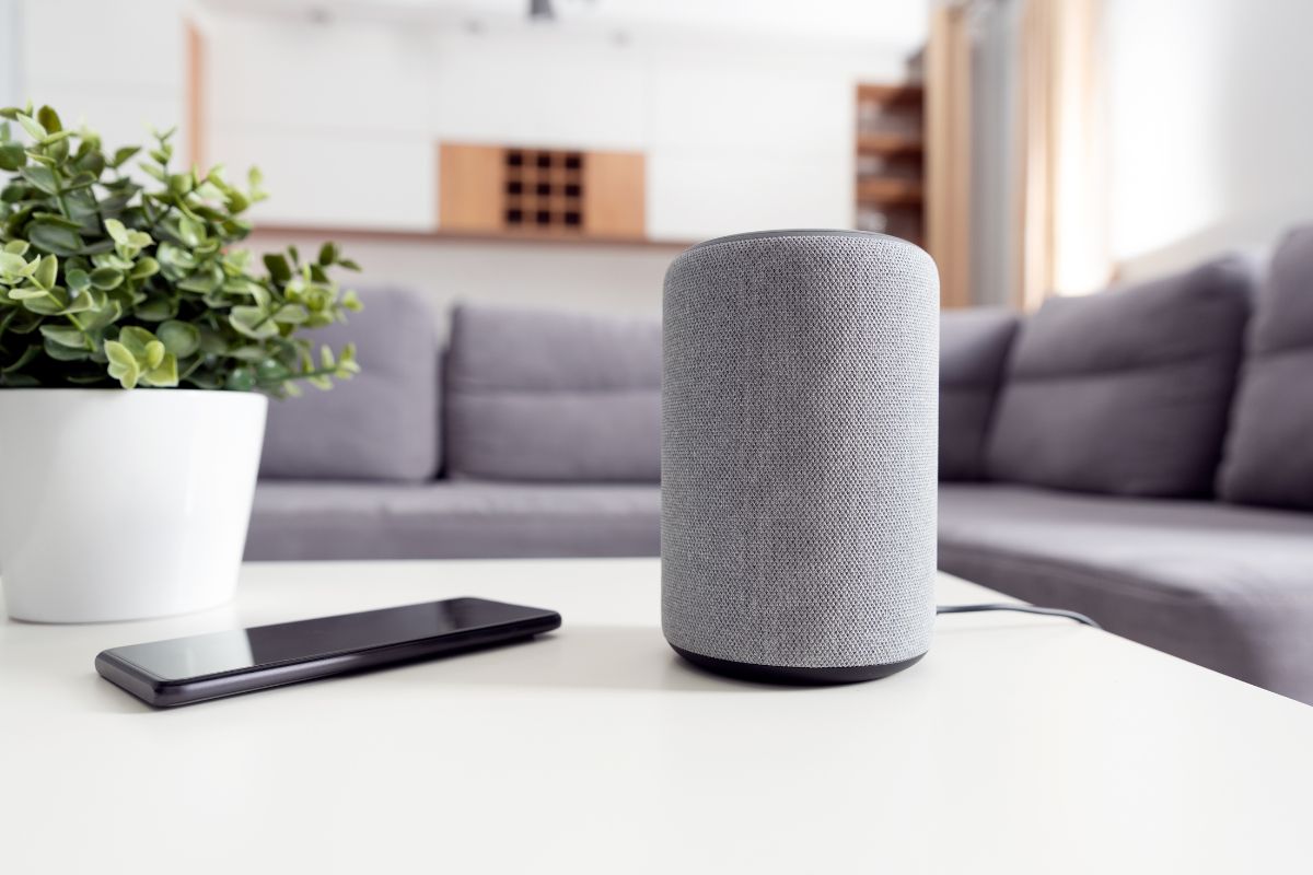 A smart speaker for the executive shown in the image