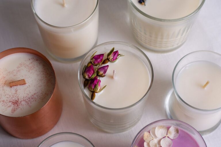 A variety of scented candles shown in the image