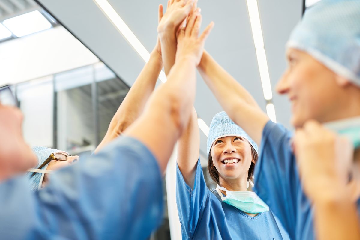 Nurses celebrating nurse week with each other.