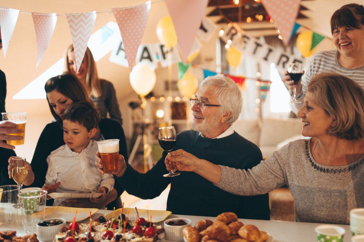 People enjoying a retirement party