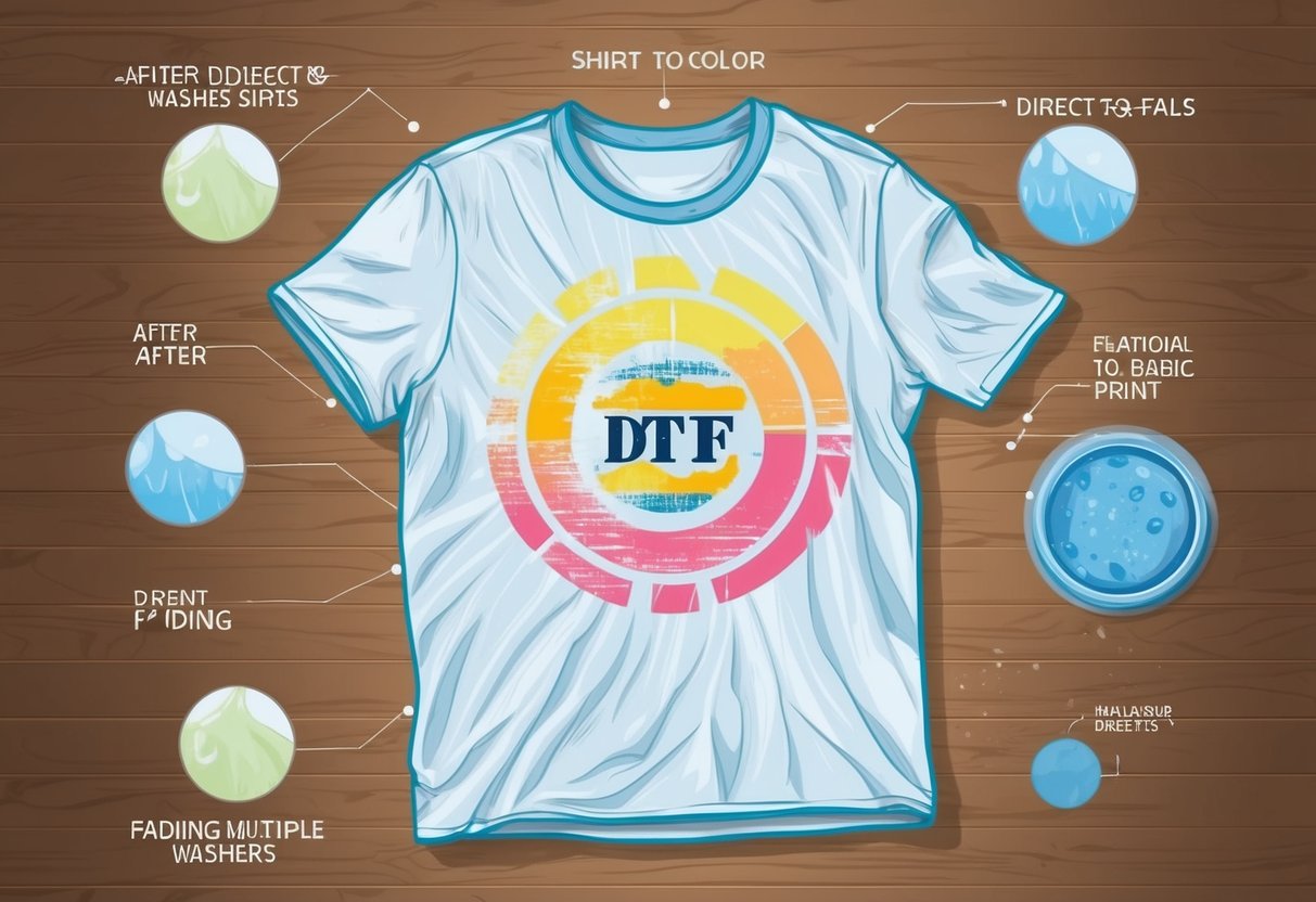 A shirt with DTF (Direct-to-Fabric) print fading after multiple washes