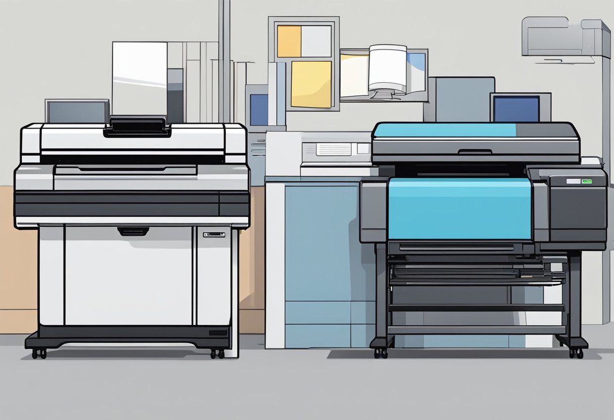 A laser printer outlasting a screen printer in a side-by-side comparison