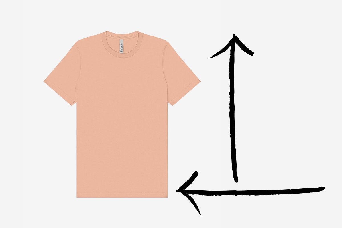 A Bella canvas 3001 shirt size shown in the image.