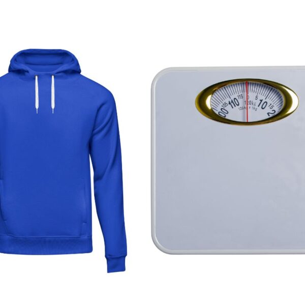 Sweat shirt and a weighing machine