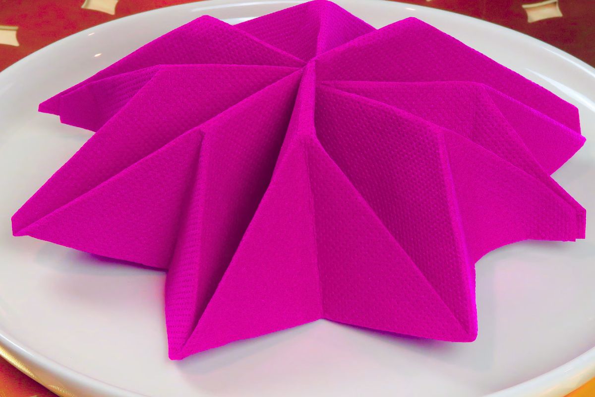 The star fold napkin design shown in the image.